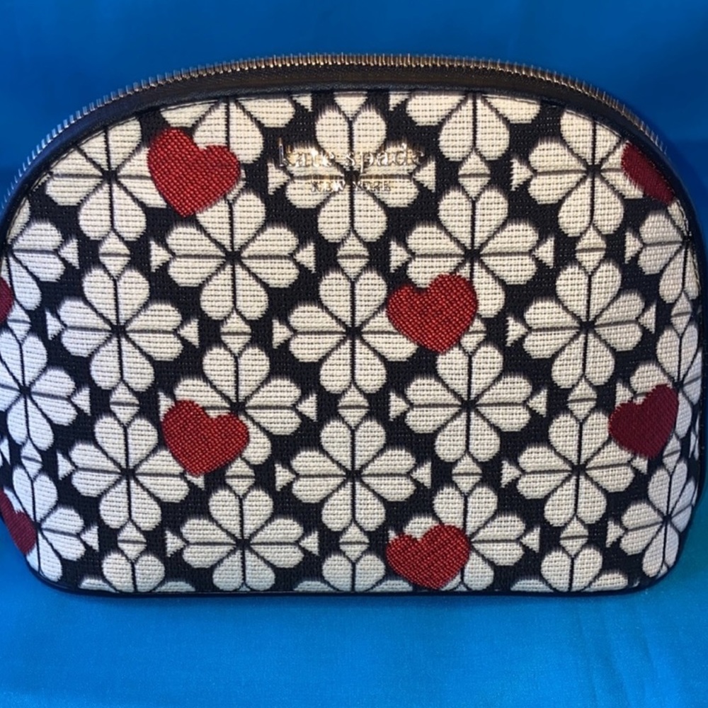 Kate Spade Large Jacquard Spade Flower Domed Cosmetic